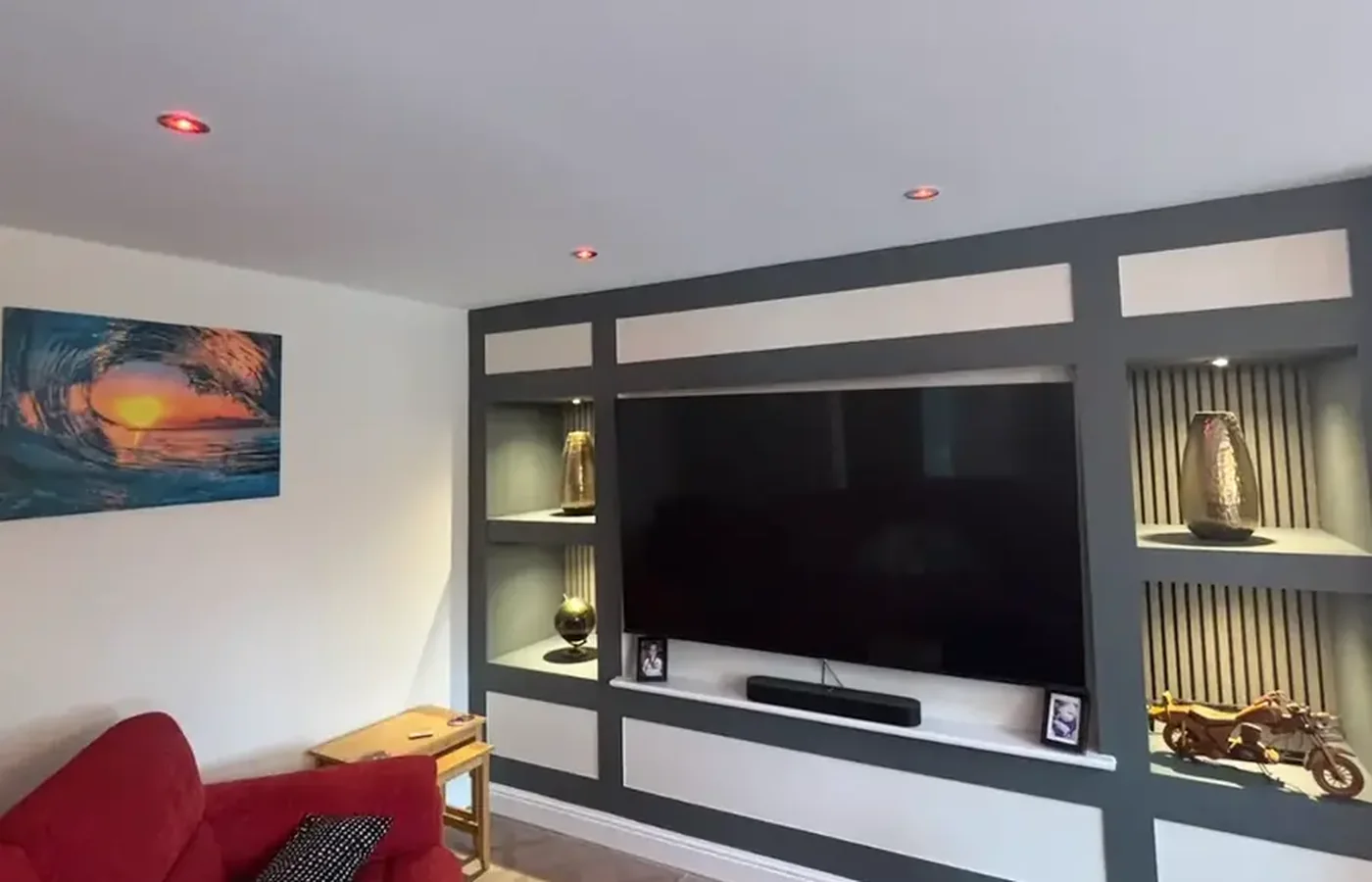 LED lighting fitted in a living room