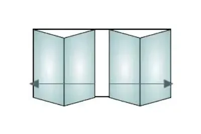 4 panes, split 2 and 2 bifold door configuration