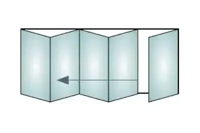 5 panes with a traffic door bifold door configuration