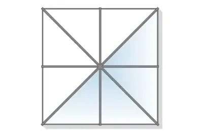 Square 2 roof lantern configuration