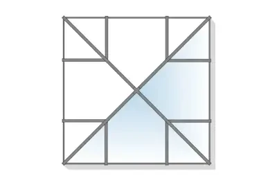 Square 3 roof lantern configuration