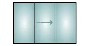 3 panes, one sliding sliding patio door configuration