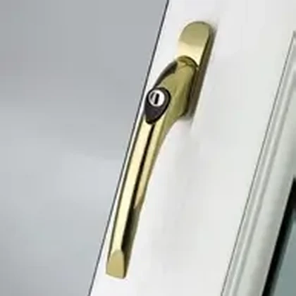 Polished gold window handle