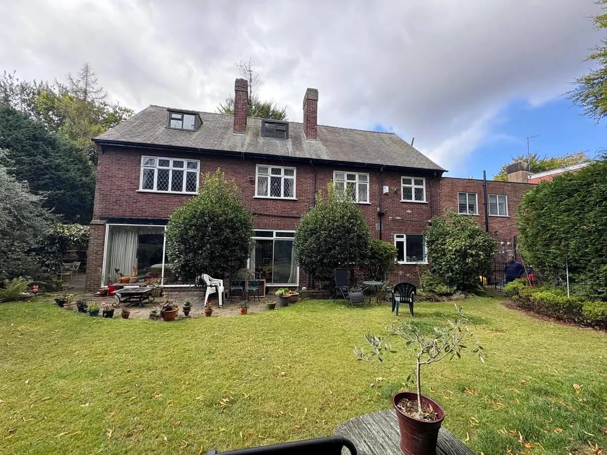 The house seen from the far end of the garden