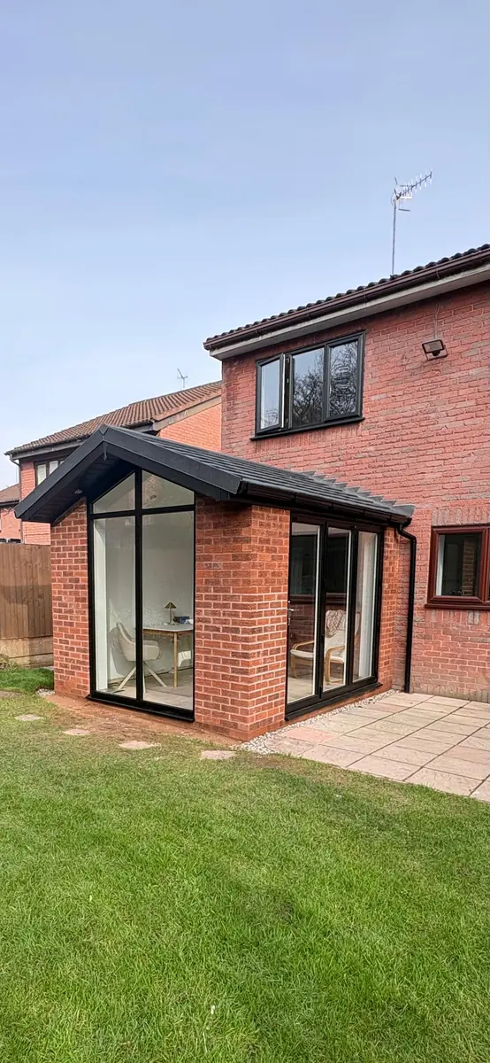 The finished garden room seen from the side