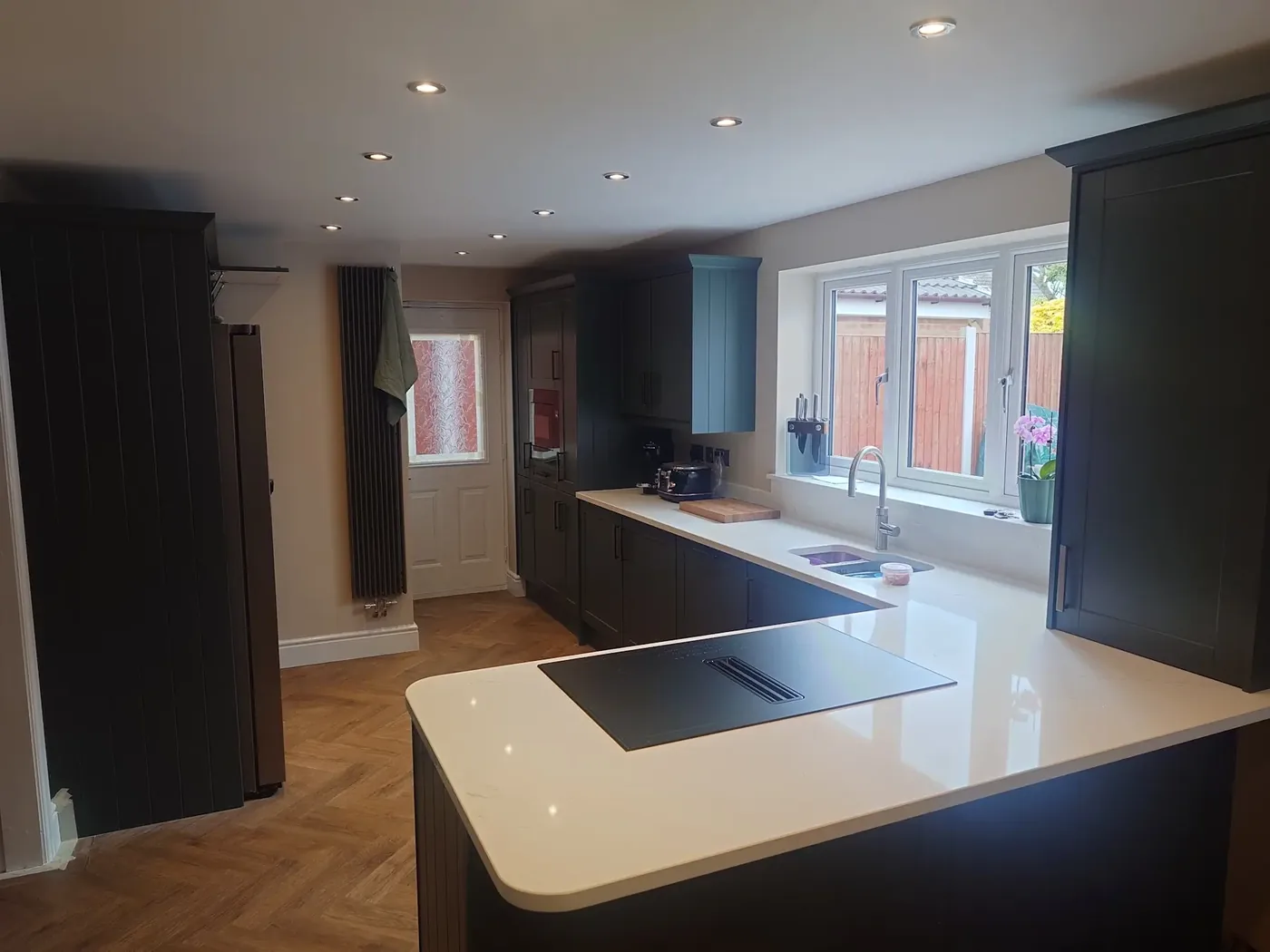 A fitted kitchen