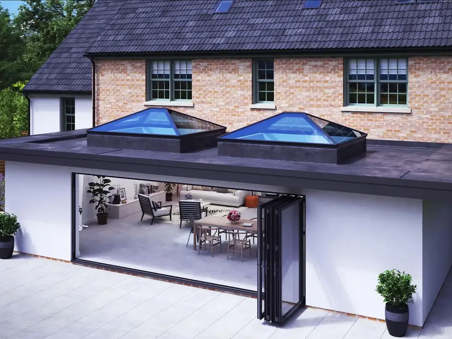 An aluminium roof lantern