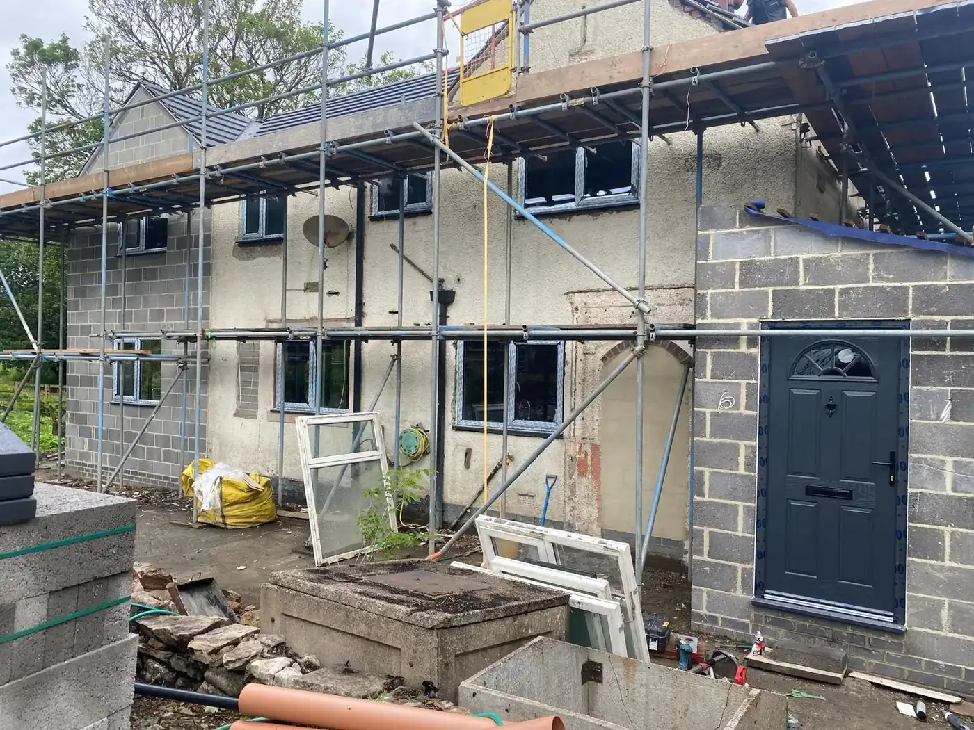 A glazed porch and front entrance
