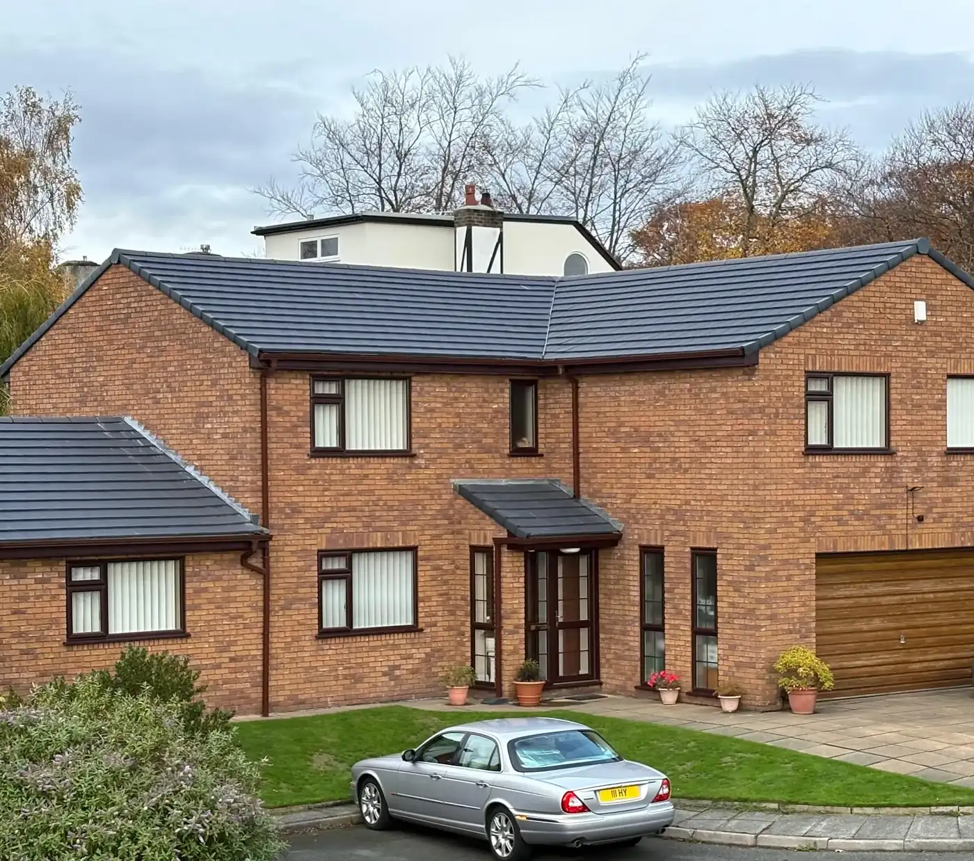 A completed tiled roof