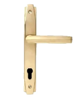 Polished brass steel-look door handle
